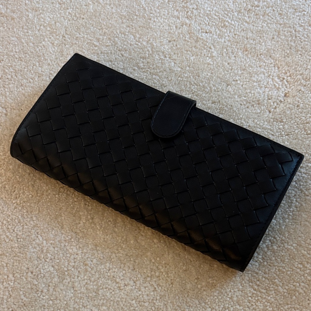 Black Woven Clutch Wallet